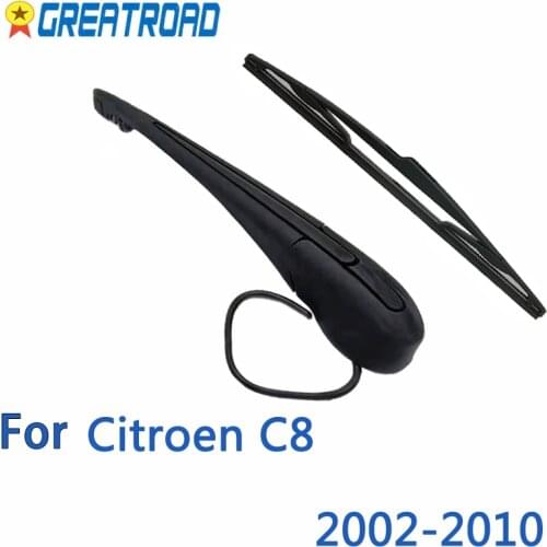 Wiper 14" Rear Wiper Blade & Arm Set Kit For Citroen C8 2002-2010 2003 2004 2005 2006 07 08 09 Windshield Windscreen Rear Window
