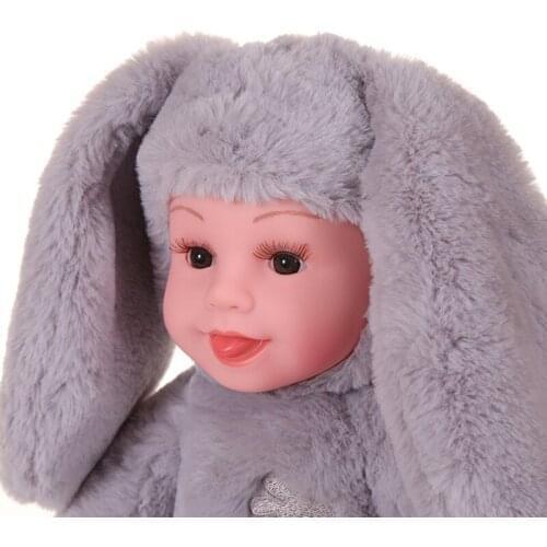 35CM Big Eyes Baby Reborn Toys Beauty Rabbit Plush Doll Silicone Reborn Baby Doll Long Hair Kid Toy Doll Gift For Girls and Boys
