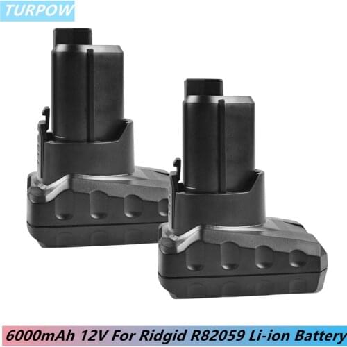 Turpow 6000mAh 12V Li-ion R82059 Rechargeable Battery For Ridgid R82059 AC82059 130220001 replacement battery L10