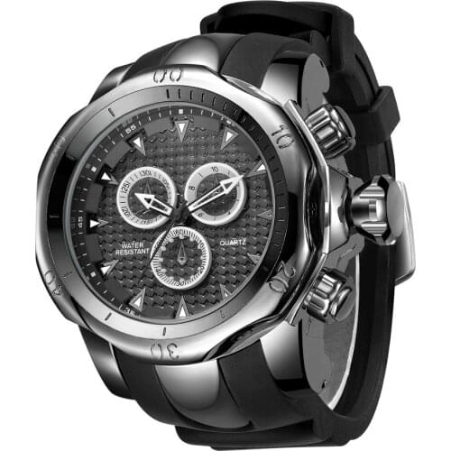 2020 New American Tide Brand Mens Sports Watch Golden Large Dial Watch Dz Waterproof Silicone Band Mens Watch Gift For Boys