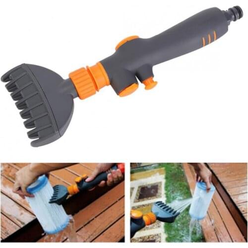 Cartridge Cleaner Swimming Pool Filter Cleaning Comb Cleaner Brush with Nozzle Accessory Tools for Home Bathtub Spa Pond Filter