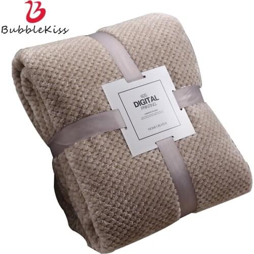 Bubble Kiss Solid Color Blanket Thicken Fleece Blankets Office Shawl Nap Blanket Gift Blankets For Beds Customized Throw Blanket