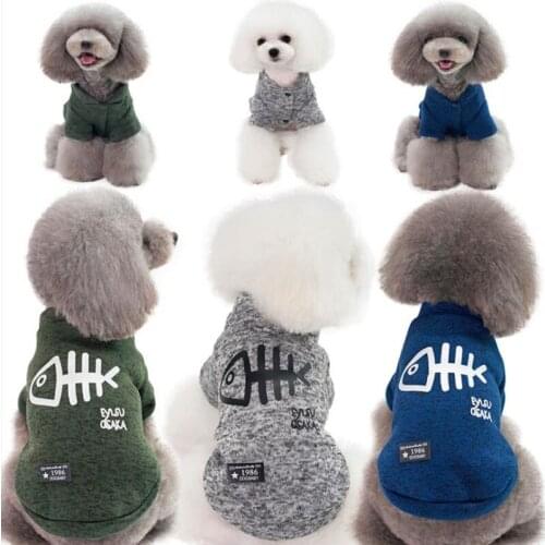 Dog Clothes Sweater Coat Jacket For Small Dogs Kitten Fishbone Cat Sweatshirt Hoodies Costume Cute Cat Clothing Winter Pet Puppy