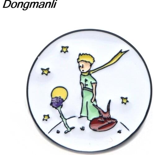P3289 Dongmanli Prince And Fox Enamel Pin Brooches Cartoon Creative Metal Brooch Pins Denim Hat Badge Collar Jewelry