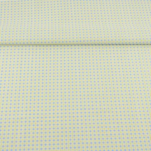 Square Pattern Blue Cotton Fabric Fat Quarter Hotel Bed Sheet Bedding Set Curtain Sewing Tecido Art Work Patchwork Clothes Dress