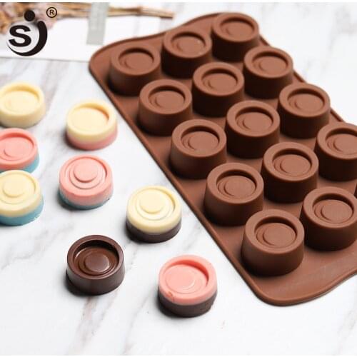 15Cavity DIY Silicone Chocolate Mold Candy Mould Round Form Cake Molds Cake Decoration Tool 3d Silicone Molds Baking Tool