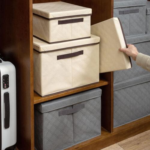 OTHERHOUSE Foldable Storage Box Case with Cap Clothes Toy Snacks Sundries Oraganier Bin Bedroom Socks Underware Container Basket