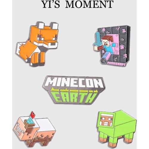 Building block puzzle Cute Cartoon Enamel pin Badge Shirt Denim Lapel Pins Backpack Bag Accessories