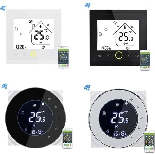 Thermostat Alexa Wifi Thermostat LCD Touch Screen Smart Voice Water Heating Thermostat Support 5 Language Temperature Controller