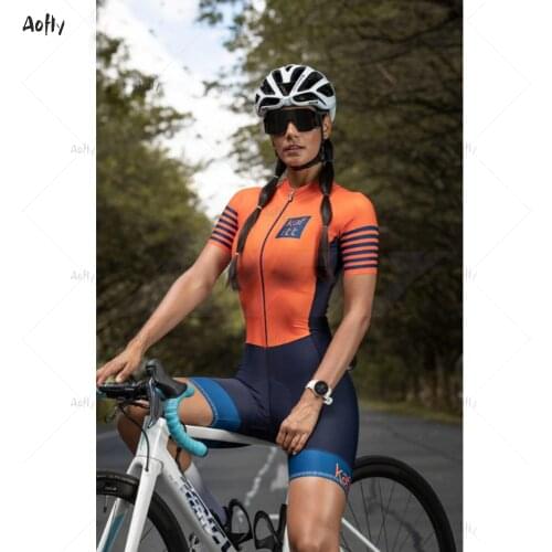 Kafitt cycling suits Swiss Orange red style ladies short-sleeved cycling jumpsuit shorts triathlon New Mens road ring riding