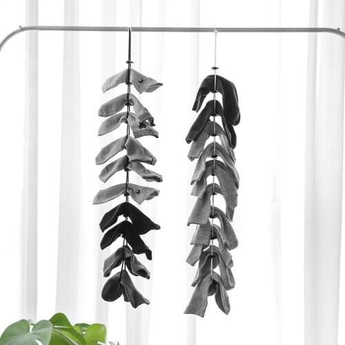 Socks drying rope multifunctional drying socks lanyard household multi-layer clothes artifact clothesline clothes hanging