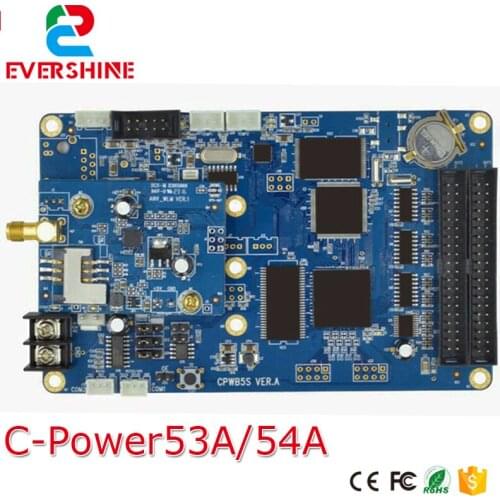 High gray scale LED display control card c-power 5 series full color card 53a 54a with 3G/4G RS232/485 module