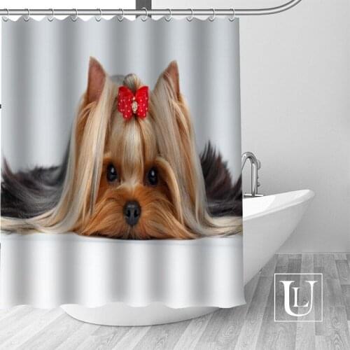Best Nice Custom Yorkshire Terrier Shower Curtain Personalized pattern Bath Curtain Waterproof Fabric For Bathroom more size