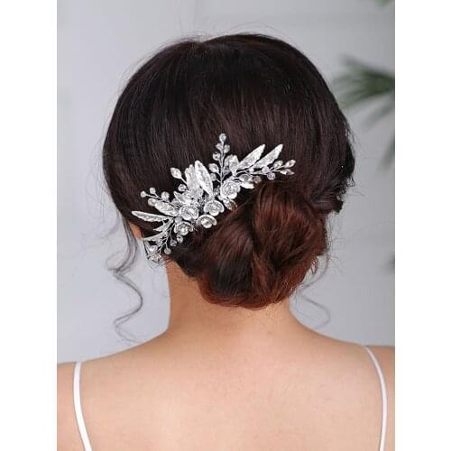 2020 New Arrival Handmade Wedding Headpieces Flowers Hair comb Silver Headwear Bridal Hairstyles Jewellery Fascinators for women