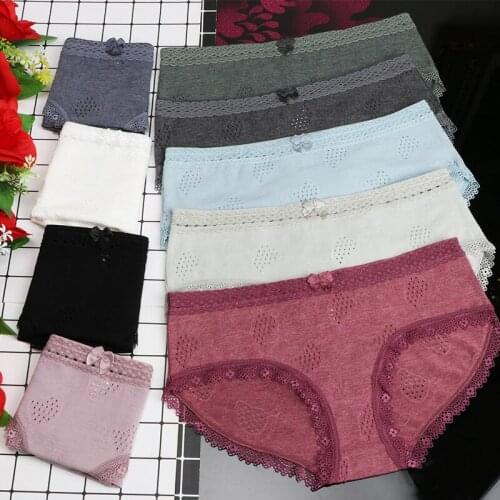 Women 's Cotton Underwear Sexy Lace Briefs Lace Cutout Women 's Underpants