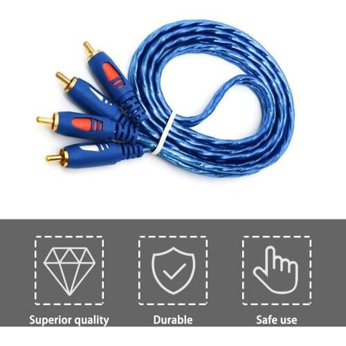 2RCA Audio Cable 1.5/3/5M Oxidation Resistant Design 2RCA Male To 2RCA Male Cable For DVD Digital Player TV Box