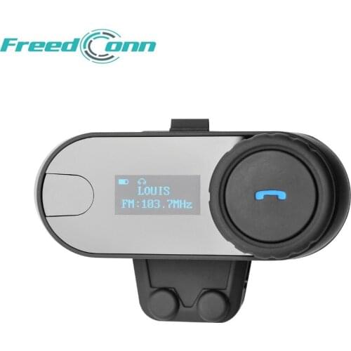 1 pcs BT Helmet Bluetooth Interphone Motorcycle Headset Intercom with LCD Screen +FM Radio for 3 Rider Intercom+Soft Headphone