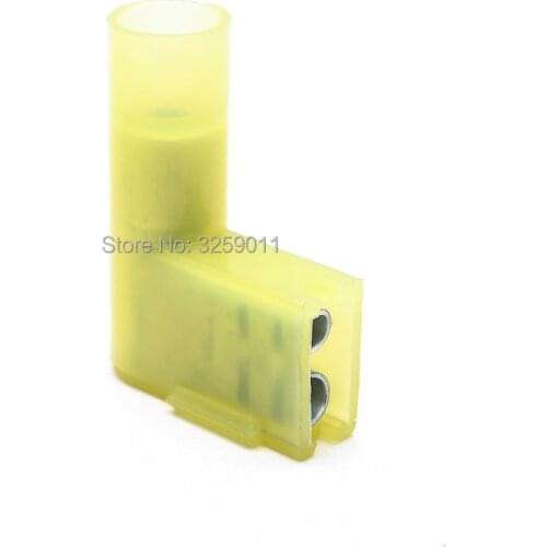 1PCS Terminals FLDNY5.5-250 Nylon brass Flag Female Terminal insulated Wire Connectors AWG 12-10 10A 0.5-1.5mm2 Yellow