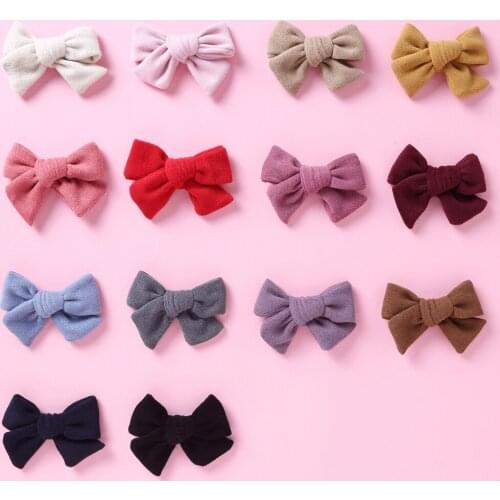 1pc Kids Woolen Bows Clip Hairpinss For Girls Autumn and Winter Schoolgirls Hair Accessories Lovely Bow Hair Barrettes