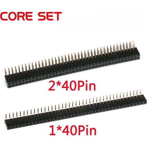 10pcs 1x40 2x40 Pin 2.54mm Spacing right angle 90 degree single/Double row female socket header rectangular connector receptacle