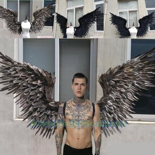 2017 new arrive cool man feather angel wings props catwalk show prop festival Angel Feather wings Window props underwear cosplay