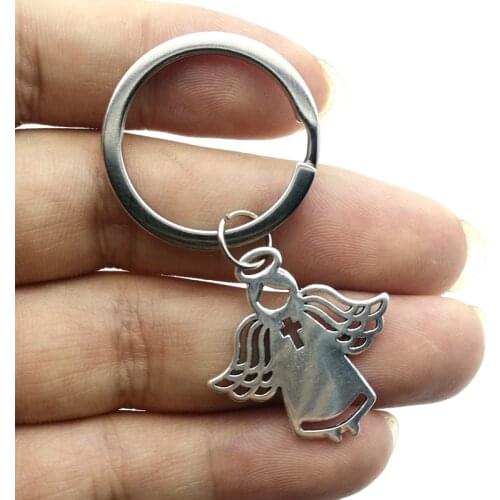 2020 Doctor Angel Wings Keychain Fashion Holy Guardian ANGEL Alloy Pendant little Angel Wing Heart DIY Jewelry Women