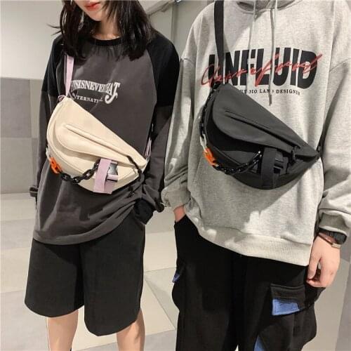 2021 Street trend couple bag for men and women acrylic chain bag saddle bag woman Casual shoulder bag shoulder bag chest bag