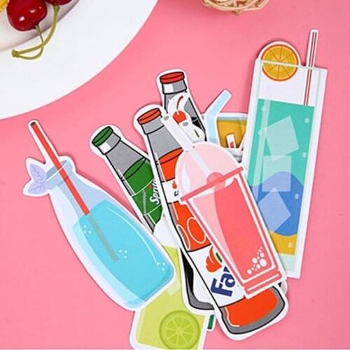 30pcs/lot New Cute Ice Cream Soda Paper Bookmark Gift Stationery Film Bookmarks Book Holder Message Card School Supplies