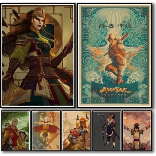 41 Designs Avatar The Last Airbender Kraftpaper Poster Home Decal Artwork Painting Funny Wall Sticker for Coffee House Bar