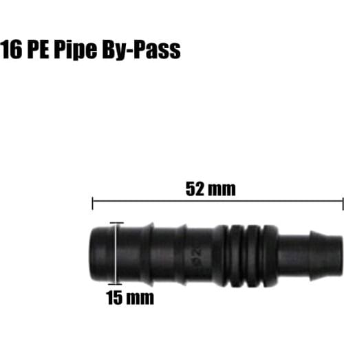 50pcs 16mm PE Pipe By-pass Connector Irrigation Hose Shunt Connector Micro Irrigation System Water Connectors Pipe Splitters