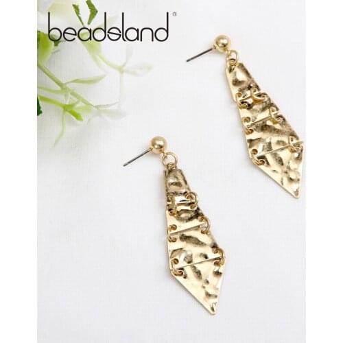 Beadsland Drop Earrings Triangle Metal Sheet Deign Fashion Ethnic Women Girls Dancing Party Christmas Gift 39401