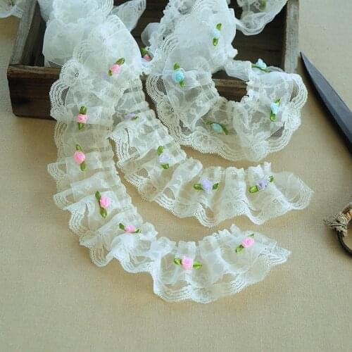 White Double Layer Mesh Gauze Color Appliqu Lace DIY Collar Cuff Puff Skirt Hem Banding Children S Toy Clothing Sewing Material