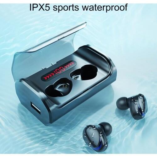 Wireless Headphones TWS Bluetooth Earphones Sports Touch Screen Waterproof Wireless Earphones 9D Stereo Sound Earbuds Headset