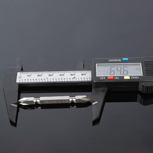 1pcs 65mm 1/4" Hex Shank Phillips Screwdriver Bit With Magnetic S2 PH2 Double Ended Power Driver Bit