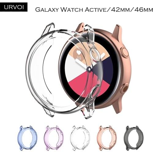 URVOI case for Galaxy watch Active/42mm/46mm TPU protector crystal colors frame slim fit case ultra thin cover anti shock bumper