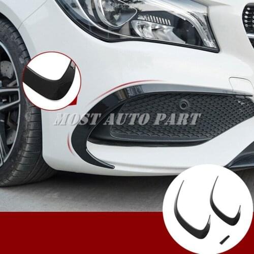 Black Front Bumper Spoiler Air Vent Trim Cover For Benz CLA C117 W117 2016-2019 Car accesories interior Car decoration