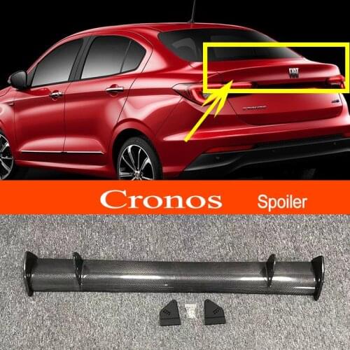 Cronos Real Carbon Fiber GT-style Car-styling Sporty Rear Trunk Wing Spoiler for FIAT Cronos Sedan