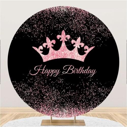 Crown Theme Birthday Party Ceremony Customized Round Backdrop Photography Circle Background Studio Poster Banner Decoration