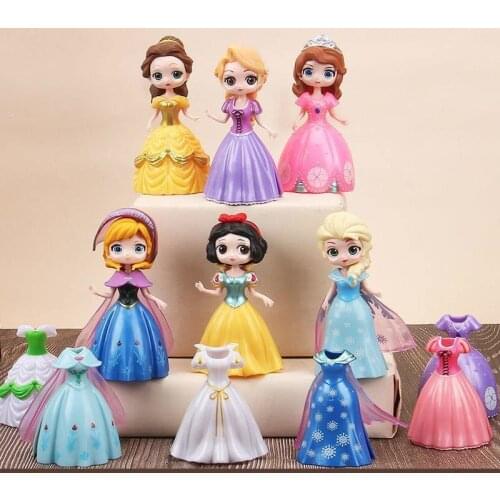 Disney Snow White Model Toys Change Clothes Dress Princess Made To Move Barbie Dolls Frozen Toys for Girls Birthday Party Gift