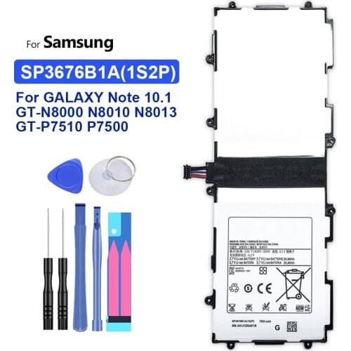 Tablet Li-Polymer Battery For Samsung GALAXY Note 10.1 GT-N8000 N8000 GT-N8010 GT-N8013 GT-P7510 Battery SP3676B1A(1S2P) 7000mAh
