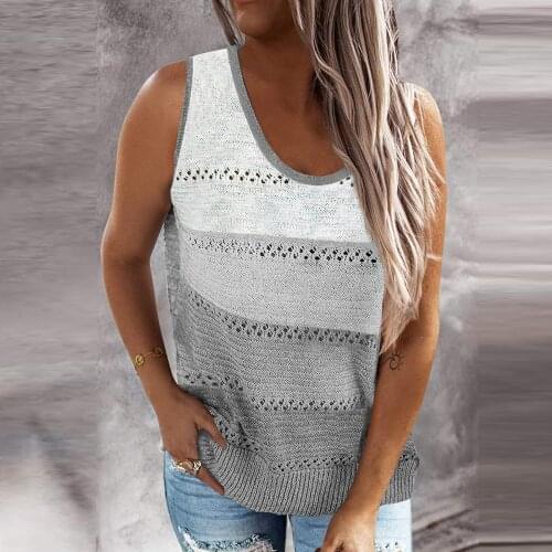40# Vintage Sleeveless Tanks Womens Casual Summer Knit Tee Top V-neck Splicing Pleated Vest Pullover Camis Tops Топик Женский