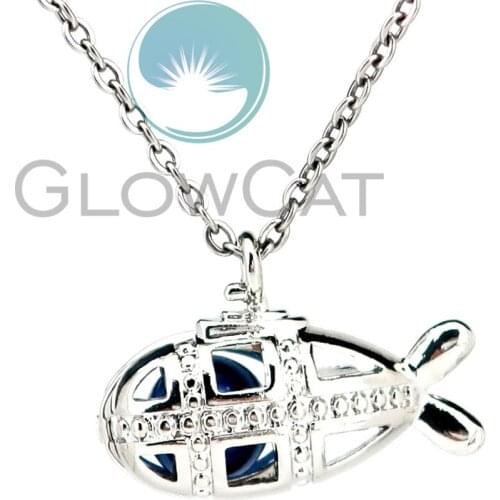 Copper Submarine Beads Cage Locket Pendant Perfume Diffuser Pearl Cage Necklace Gift KK1149