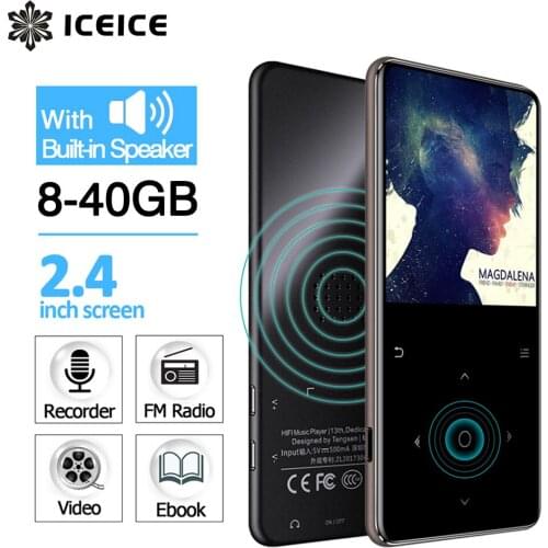 ICEICE MP3 Music Player with Speaker 2.4 inch Screen touch keys hi fi fm radio mini sport MP 3 music player portable walkman 32G