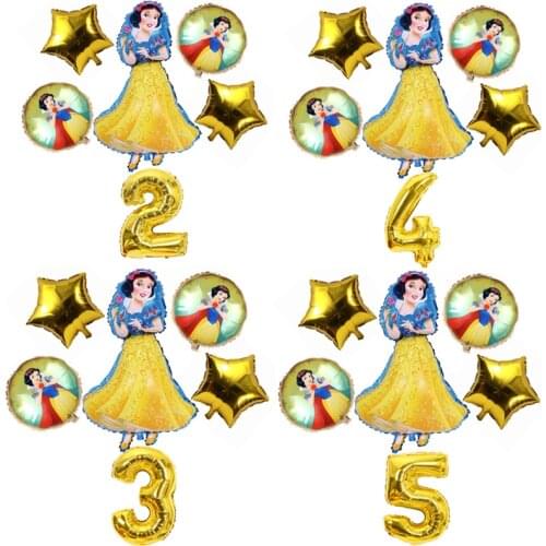 Disney Snow White foil globos birthday party decorations girl princess helium balloons set kids favors toys decorations ballons
