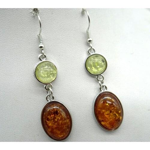 Wholesale Natural Precious Modernist Water drop TEARDROP GOLDEN HONEY PRESSED AMBERS Jewelry making earring Q18