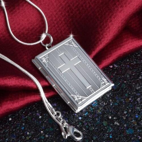 Cross Box Pendant Necklace For Women Divine Love Choker Silver Color Necklaces & Pendants Jewelry Charms Jewellery