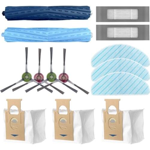 Rubber Roller Main Brush Filter Side Brushes Mop Cloth Filter Dust Bag for Ecovacs Deebot OZMO T9 AIVI T9 T9PRO T9 POWER