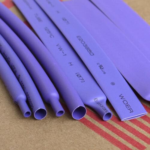 5meters/Lot purple 2MM -16MM Assortment Ratio 2:1 Polyolefin Heat Shrink tube shrinkable tube shrink tubing cable sleeve
