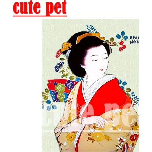 Japanese Kimono Women DIY Wall Art Decoration painting Decor cross stitches full drill diamond Painting full diamond Mosaic