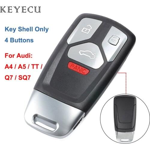 Keyecu Replacement Smart Remote Key Shell Case Cover 4 Buttons for Audi TT A4 A5 S4 S5 Q7 SQ7, 4M0 959 754 (Outer Shell Only)